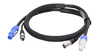 Hybrid DMX+Power cable (1m) [Rental]